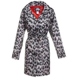 Womens Capelli New York Leopard Mid-Length Trench Coat