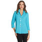 Womens Ali Miles 3/4 Sleeve Crinkle Curvy Lines Button Blouse - image 1