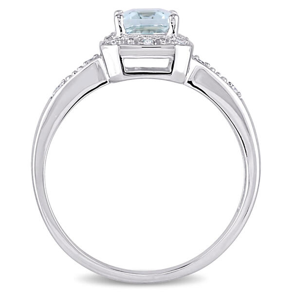 Gemstones Classics&#8482; 10kt. White Gold Emerald Cut Aquamarine Ring