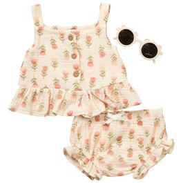 Baby Girl &#40;6-18M&#41; Emily & Oliver&#40;R&#41; 3pc. Floral Diaper Cover Set