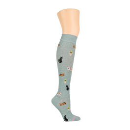 Womens Dr. Motion Cozy Cats Compression Knee High Socks