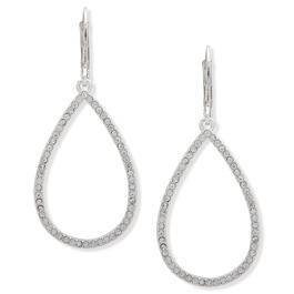 You're Invited Silver-Tone Pave Crystal Teardrop Earrings
