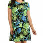 Womens Harlow & Rose Short Sleeve Tropical Leaf Swing Shift Dress - image 2