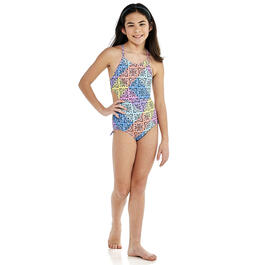 Girls &#40;7-16&#41; Kensie Girl Paisley Patchwork One Piece Swimsuit
