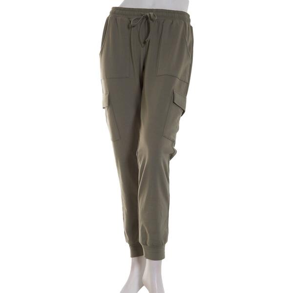 Juniors No Comment Fleece Lined Solid Cargo Pocket Joggers - image 