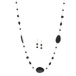 Ashley Cooper&#40;tm&#41; Chain Necklace & Slate Cubes/Cones/Beads Earrings