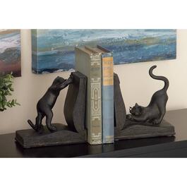 9th & Pike&#174; Rustic Book and Cat Bookend Pair