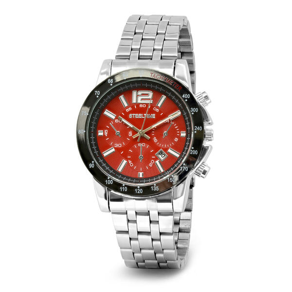 Mens Steeltime Red Gunmetal Watch - B80-209-W - image 