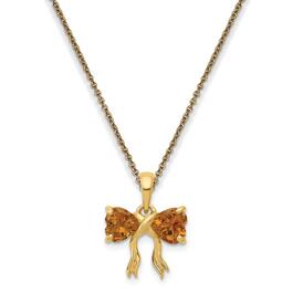 Gemstone Classics&#40;tm&#41; 14kt. Gold Citrine Bow Pendant Necklace