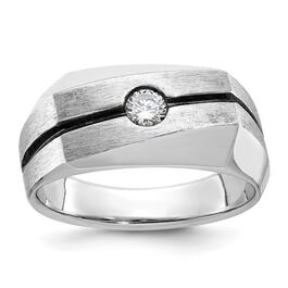 Mens Gentlemens Classics&#40;tm&#41; 14kt. White Gold 1/5ctw. Diamond Ring