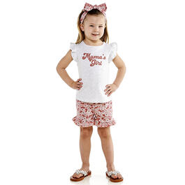 Toddler Girl Rene Rofe&#40;R&#41; 3pc. Mama''s Girl Rib Top & Shorts Set