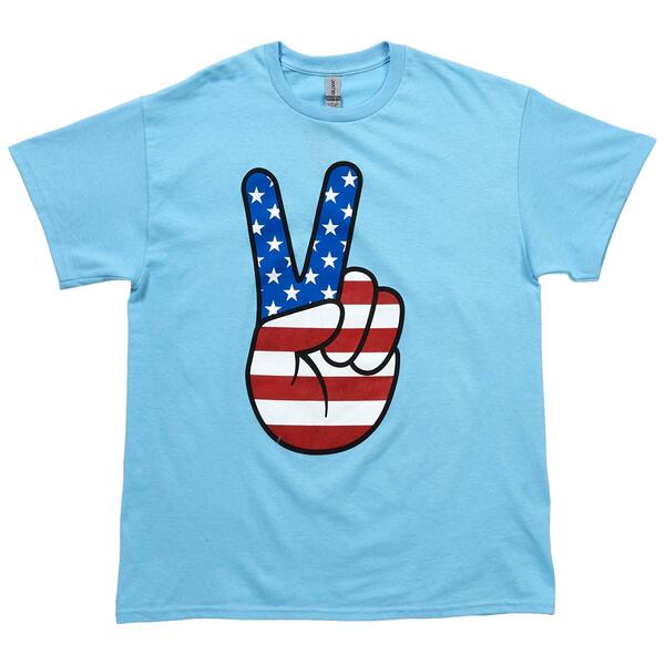 Mens Short Sleeve Peace Sign Graphic Tee - image 