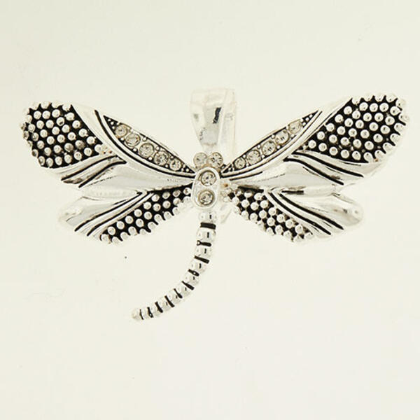 Wearable Art Silver Crystal Dragonfly Enhancer - image 