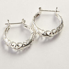 Sterling Silver Filigree Click Top Earrings