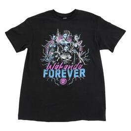 Young Mens Blank Panther Wakanda Forever Short Sleeve Graphic Tee
