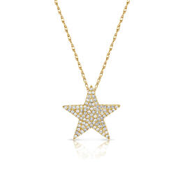 Diamond Classics&#40;tm&#41; 14kt. Gold Star Pendant Necklace