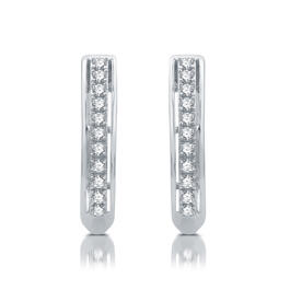 Diamond Classics&#40;tm&#41; 1/2ctw. Diamond Sterling Silver Hoop Earrings