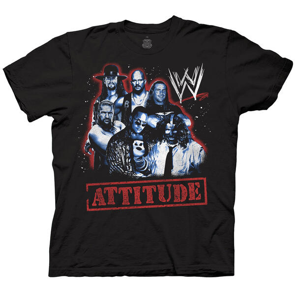 Young Mens WWE&#40;R&#41; Attitude Short Sleeve Graphic Tee - image 