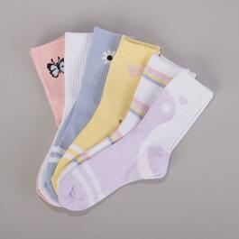 Girls &#40;7-16&#41; Capelli&#40;R&#41; New York Ribbed Crew Socks w/ Mixed Icons
