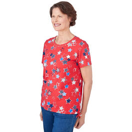 Plus Size Alfred Dunner Key Items Short Sleeve Stars Tee