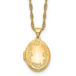 Gold Classics&#40;tm&#41; Yellow Gold Floral Scroll Oval Locket