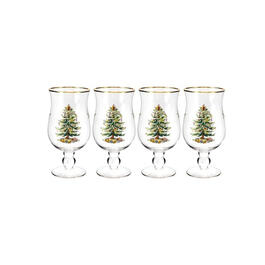 Spode Christmas Tree Tulip Beer Glasses - Set of 4