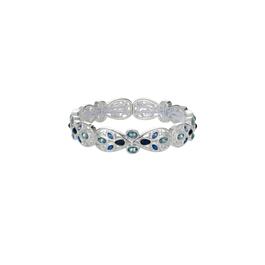 Gloria Vanderbilt Silver-Tone & Blue Stone Stretch Bracelet