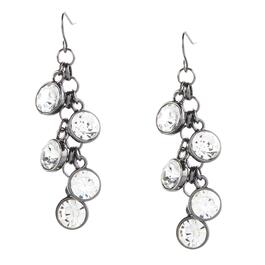 Ashley Cooper&#40;tm&#41; Silver Cluster Pave Fishhook Drop Earrings