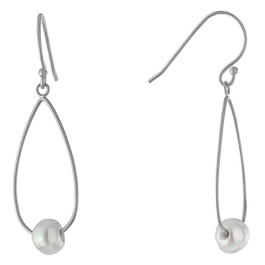 Athra Sterling Silver Fresh Water Pearl Teardrop Earrings