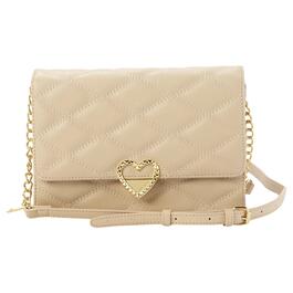 Betsey Johnson Quilted Crossbody - Oatmeal