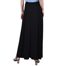 Petite NY Collection Solid Black Tie Waist Long Skirt