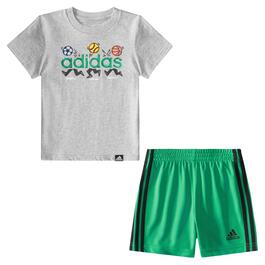 Baby Boy (12-24M) adidas(R) Game Time Shorts Set