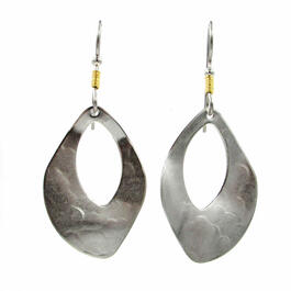 Silver Forest Hammered Texture Teardrops Earrings