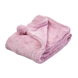 Little Celebrity Pink Pom Pom Sherpa Blanket