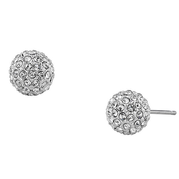 Nadri Small Pave Ball Stud Earrings - image 