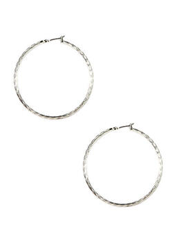 Anne Klein Large Silver-Tone Hoop Earrings