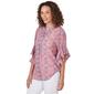 Womens Ruby Rd. Woven Ikat Geo Top - image 1