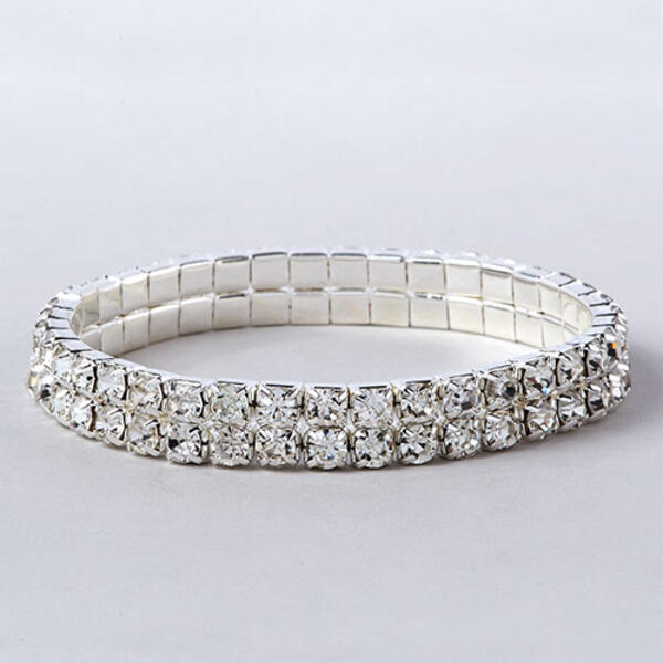 Rosa Rhinestones 2 Row Crystal Bracelet - image 