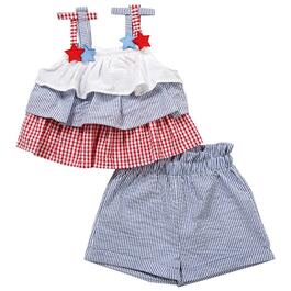 Toddler Girl Rare Editions Americana Seersucker Shorts Set