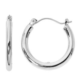 Design Collection Silver-Tone Highly Polished Tubular Earrings