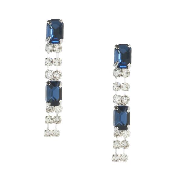 Rosa Rhinestones Mixed Blue Rhinestones Drop Earrings - image 