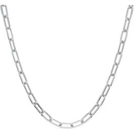 18in. Sterling Silver Shiny Paperclip Chain Necklace
