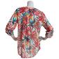 Womens Notations 3/4 Sleeve Pleat Tropical Henley Blouse - image 2