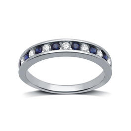 Nova Star&#40;R&#41; 1/3ctw. Lab Grown Diamond & Blue Sapphire Band Ring