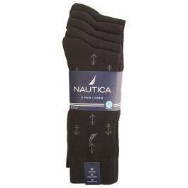 Mens Nautica Dress Socks - Black Flat