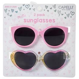 Baby Capelli New York 2pk. Retro Cat Eye/Heart Sunglasses