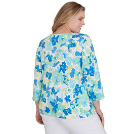 Plus Size Hearts of Palm Feeling Just Lime Painterly Floral Tee