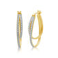 Diamond Classics&#8482; 1/10ctw. Diamond Gold & Silver Hoop Earrings - image 2