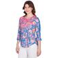 Petite Ruby Rd. Bright Blooms Chevron Floral Blouse - image 2
