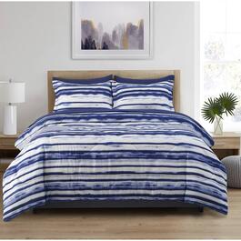 Spirit Linen Home&#40;tm&#41; 8pc Bed-in-a-Bag Blue Stripe Comforter Set